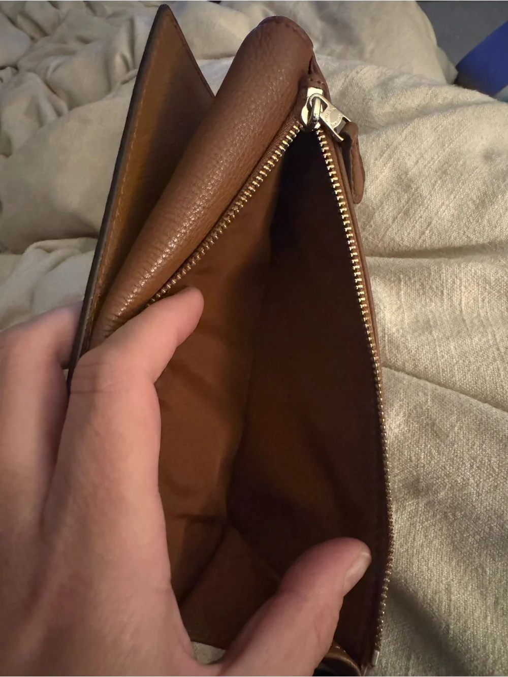 Coach Brown Pebbled Leather Continental Wallet